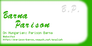 barna parison business card